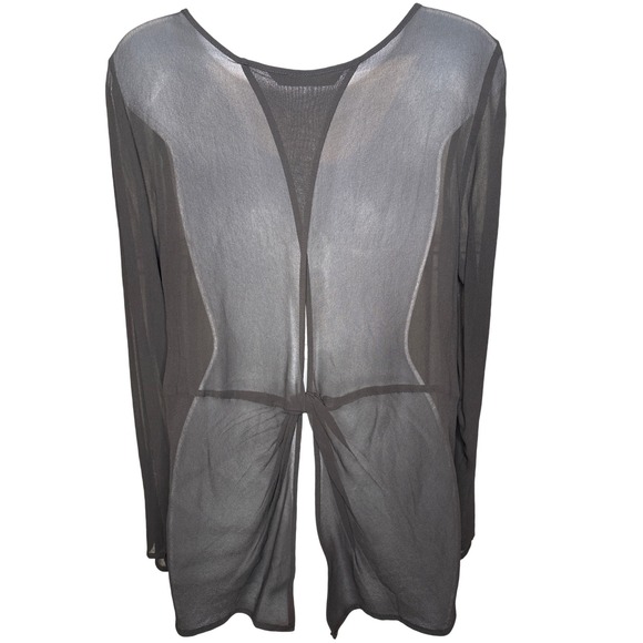 Zara Womens Black Sheer Chiffon Twist Back Blouse Top Sz M Chic Party Layer - Picture 2 of 8